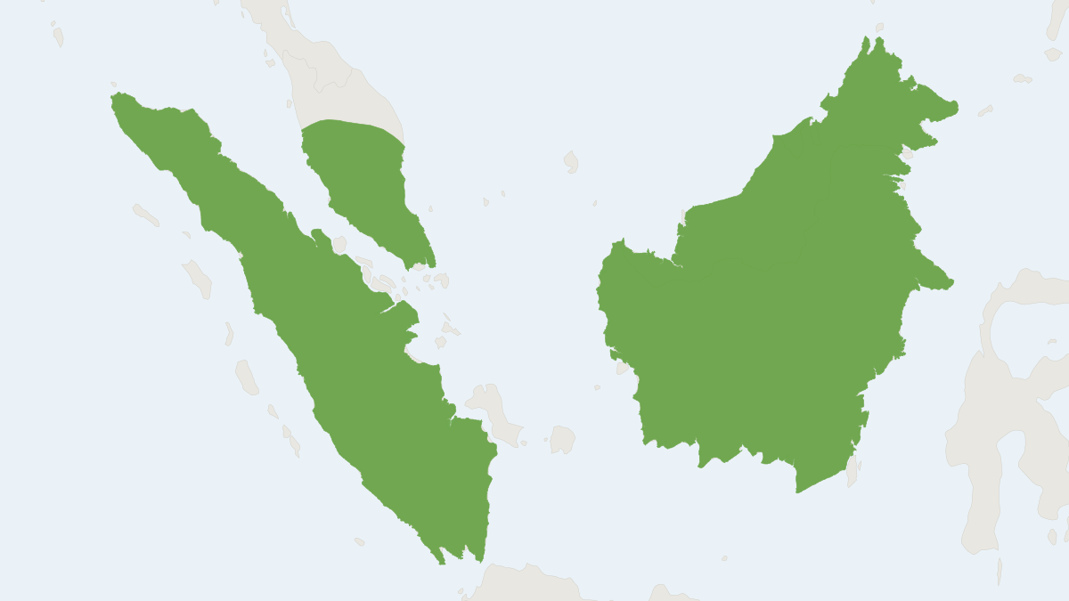 Range map of the Bornean Leaf-nosed Bat (Hipposideros doriae)