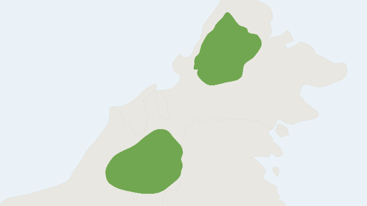 Range map of the Bornean Smooth-tailed Treeshrew (Dendrogale melanura)