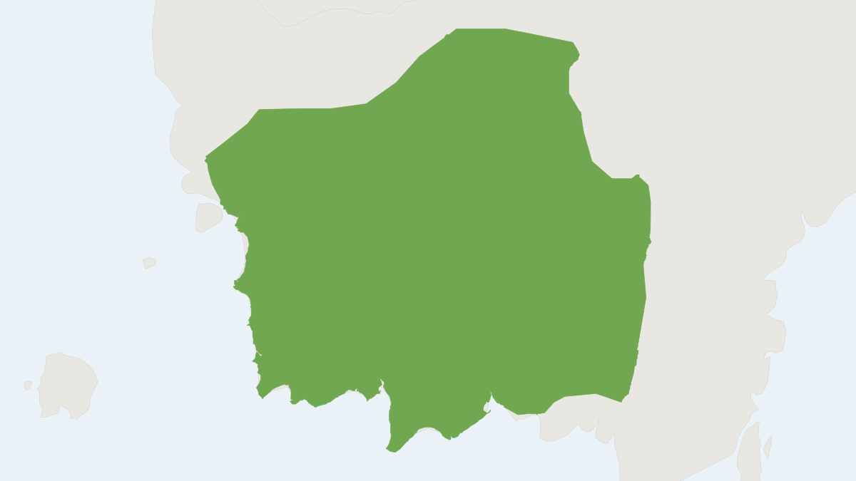 Range map of the Bornean White-bearded Gibbon (Hylobates albibarbis)