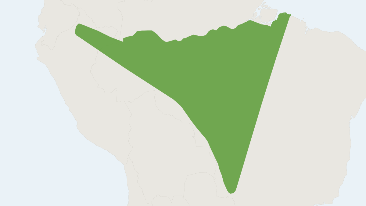 Range map of the Brazilian Arboreal Rice Rat (Oecomys paricola)