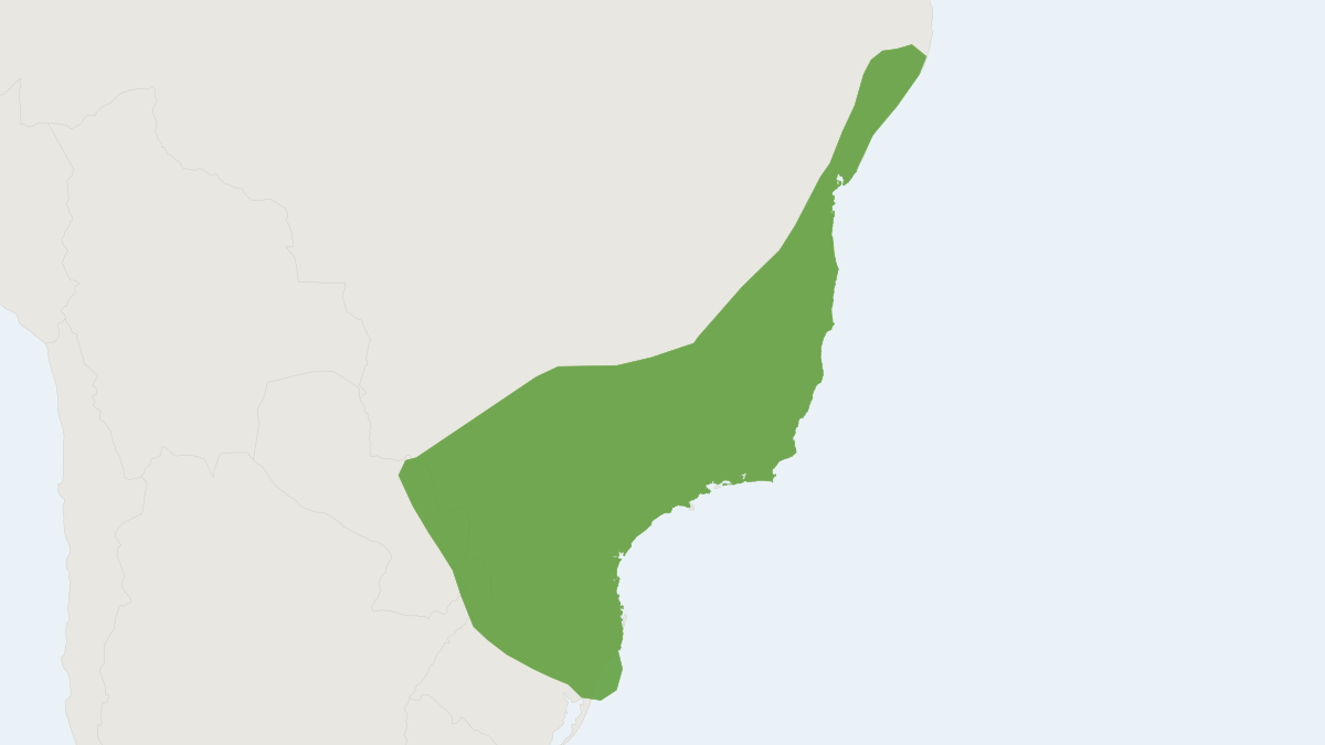 Range map of the Brazilian Common Opossum (Didelphis aurita)