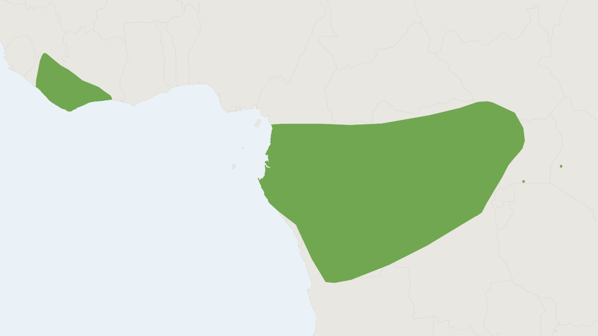 Range map of the Broad-headed Pipistrelle (Pipistrellus crassulus)