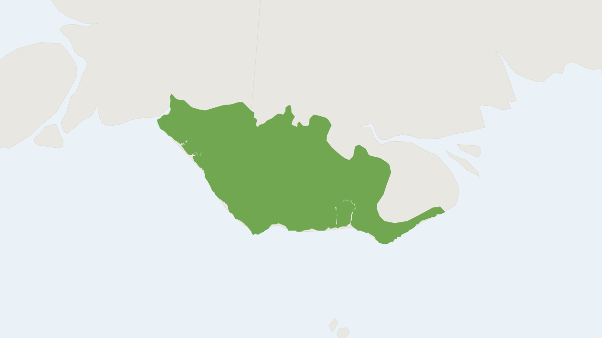 Range map of the Bronze Quoll (Dasyurus spartacus)