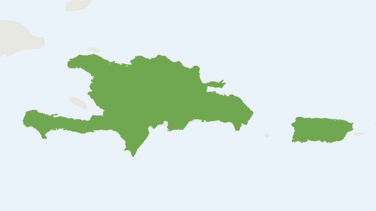 Range map of the Brown Flower Bat (Erophylla bombifrons)