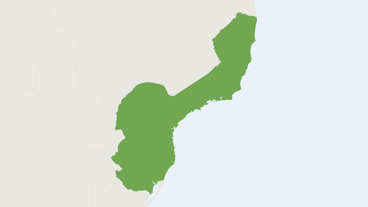 Range map of the Brown Howler Monkey (Alouatta guariba)