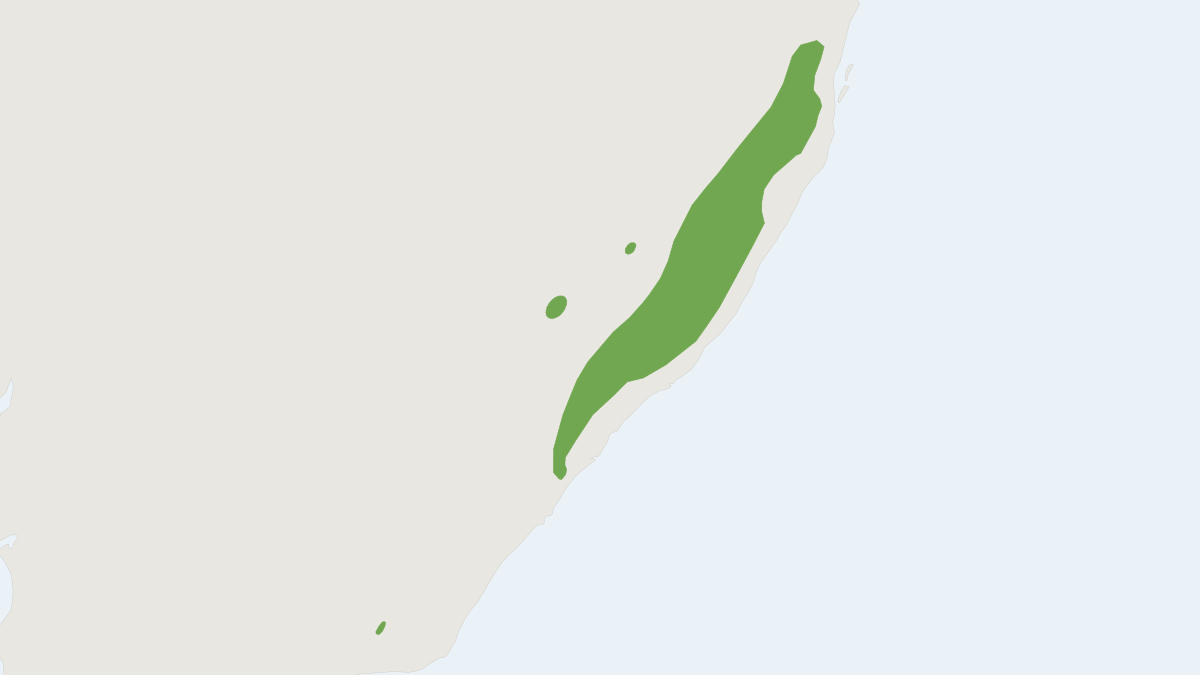 Range map of the Brush-tailed Rock Wallaby (Petrogale penicillata)