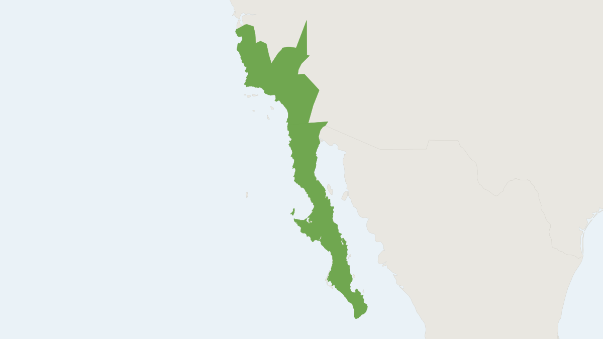 Range map of the Bryant's Woodrat (Neotoma bryanti)