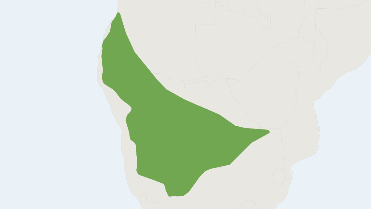 Range map of the Bushveld Sengi (Elephantulus intufi)