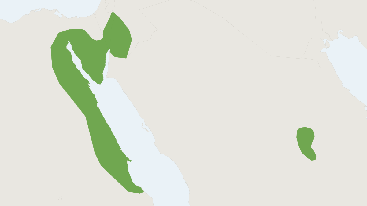 Range map of the Bushy-tailed Jird (Sekeetamys calurus)