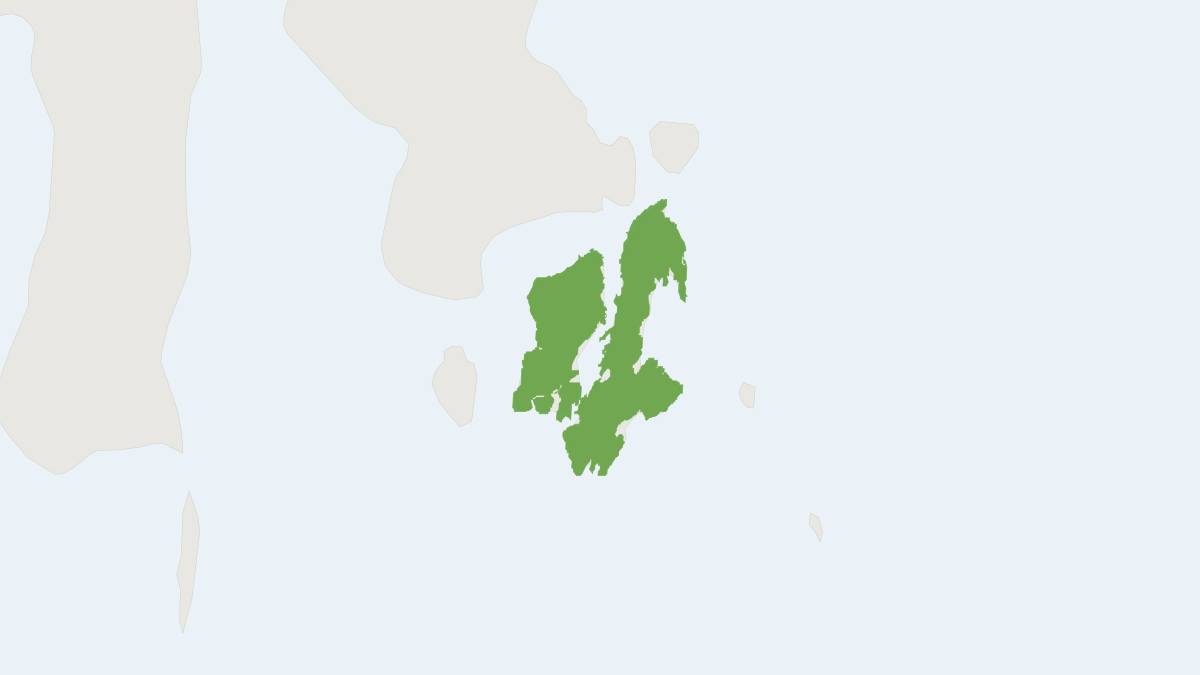 Range map of the Buton Macaque (Macaca brunnescens)