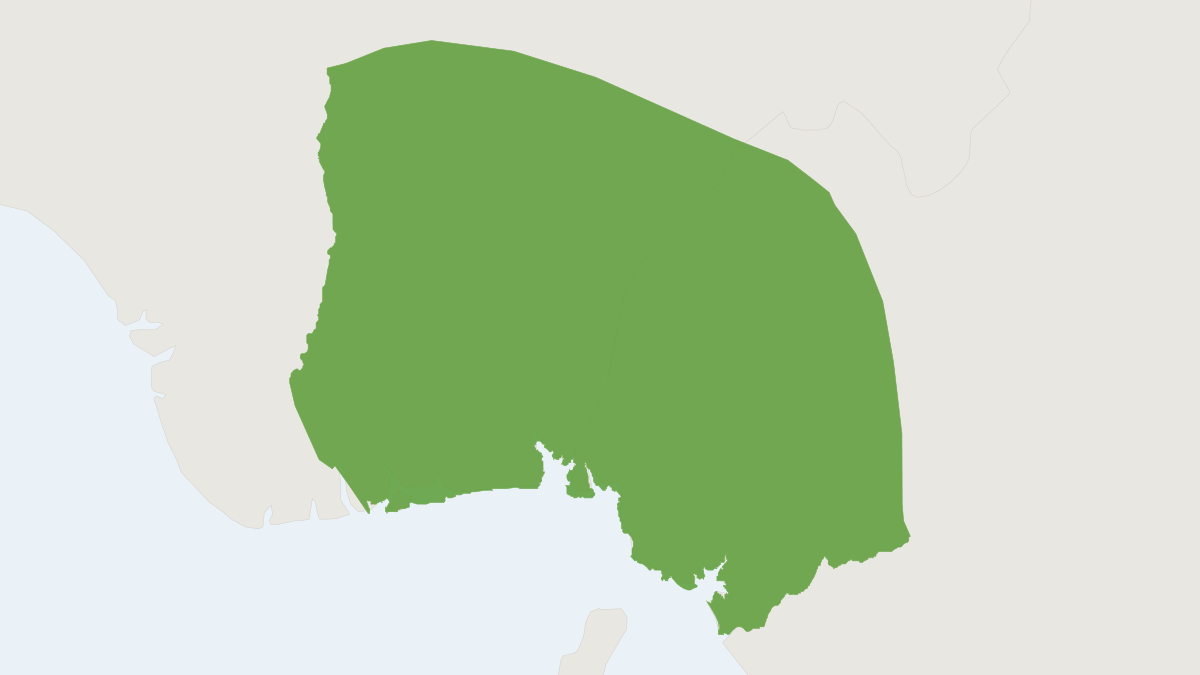 Range map of the Calabar Angwantibo (Arctocebus calabarensis) covering Cameroon, Equatorial Guinea and Gabon