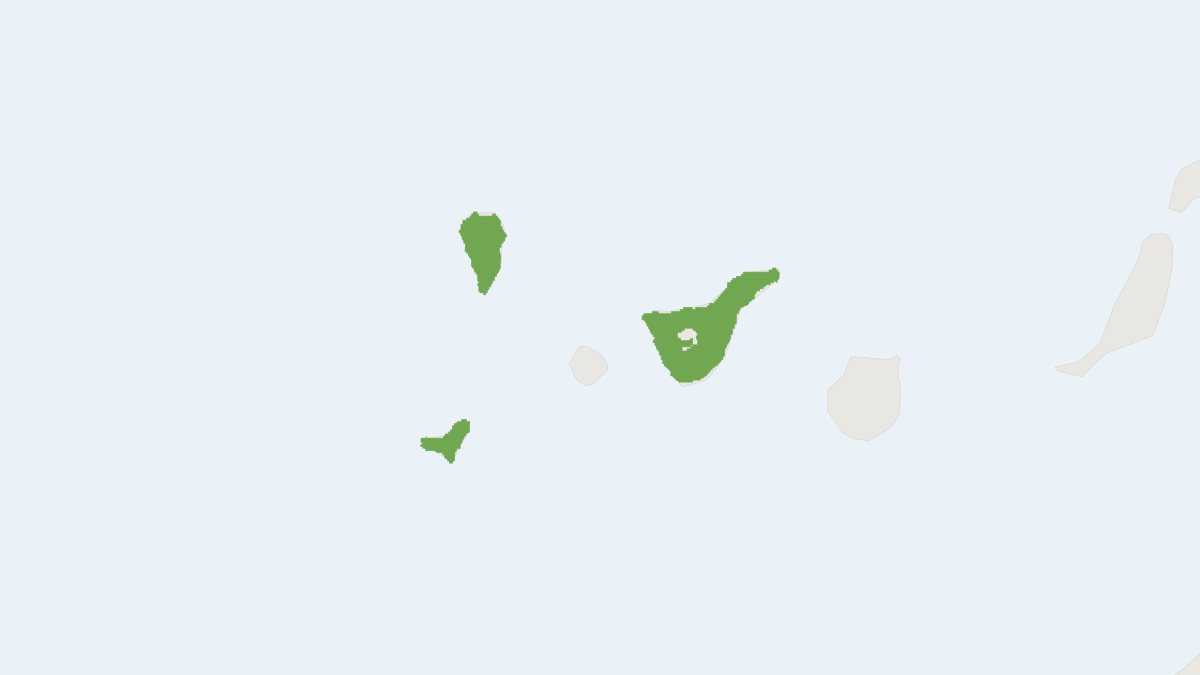 Range map of the Canary Long-eared Bat (Plecotus teneriffae)