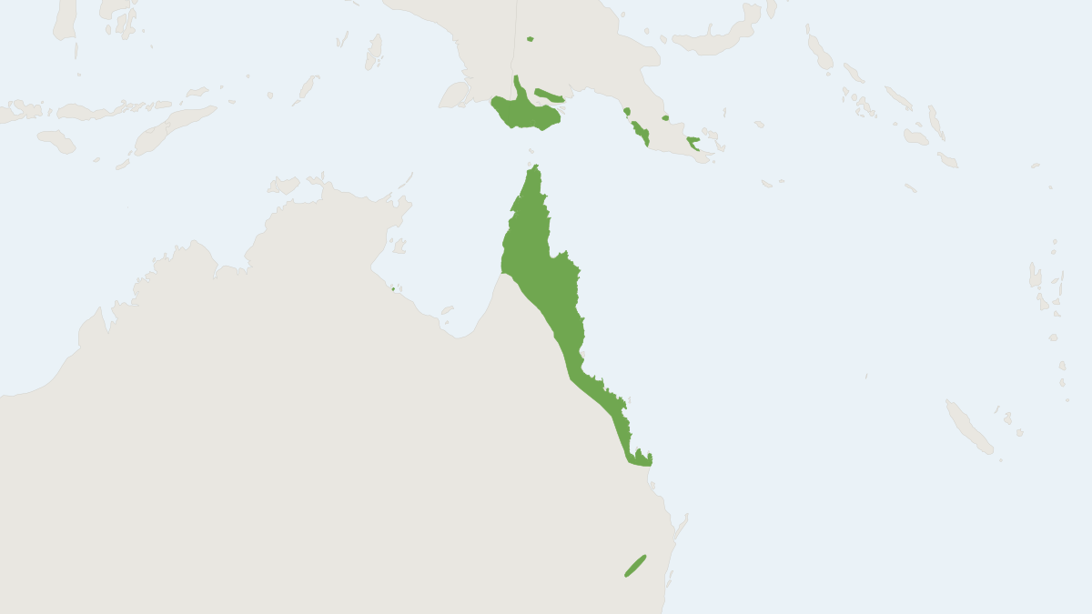 Range map of the Canefield Rat (Rattus sordidus)