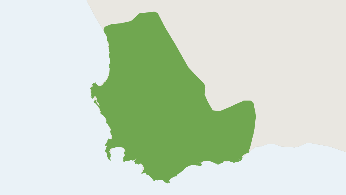 Range map of the Cape Gerbil (Gerbilliscus afer)
