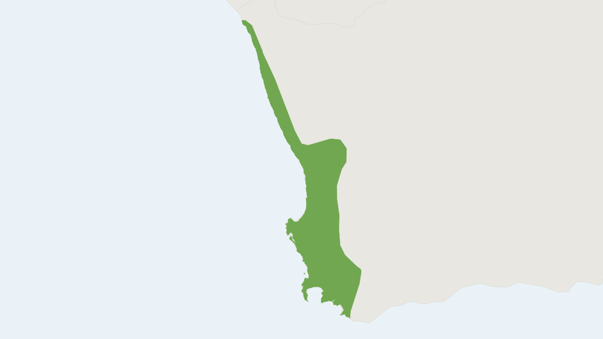 Range map of the Cape Golden Mole (Chrysochloris asiatica)
