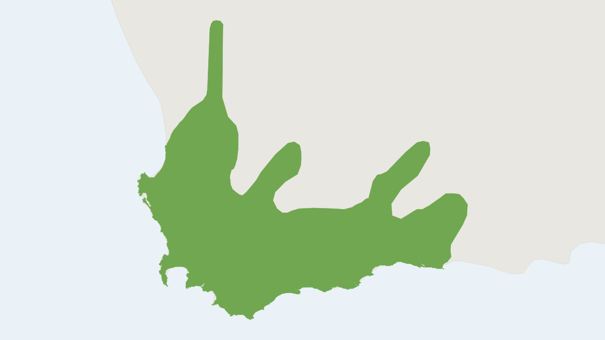 Range map of the Cape Spiny Mouse (Acomys subspinosus) covering South Africa