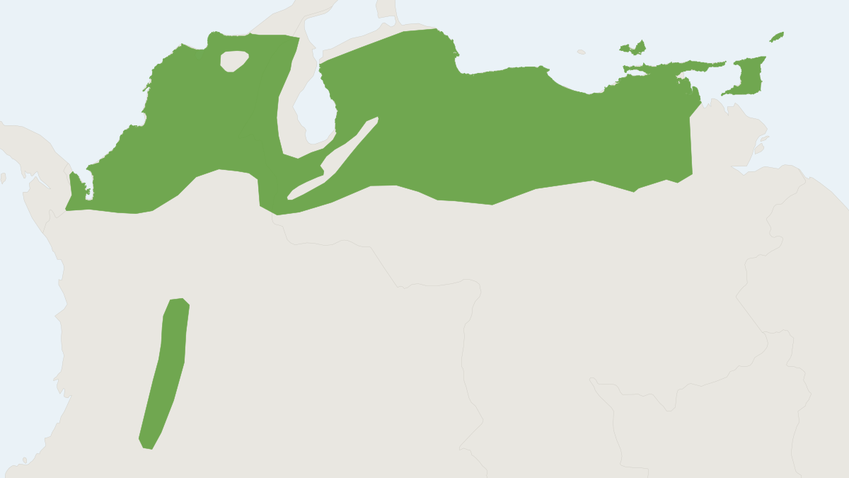 Range map of the Caribbean Spiny Pocket Mouse (Heteromys anomalus)