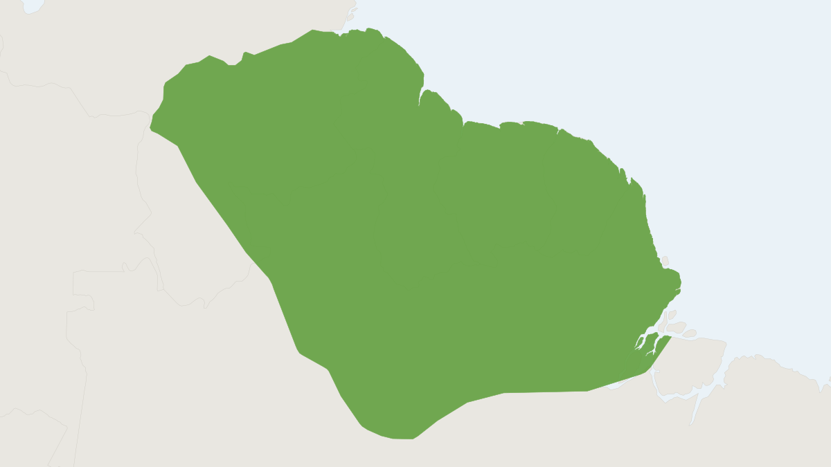 Range map of the Cayenne Spiny Rat (Proechimys guyannensis)