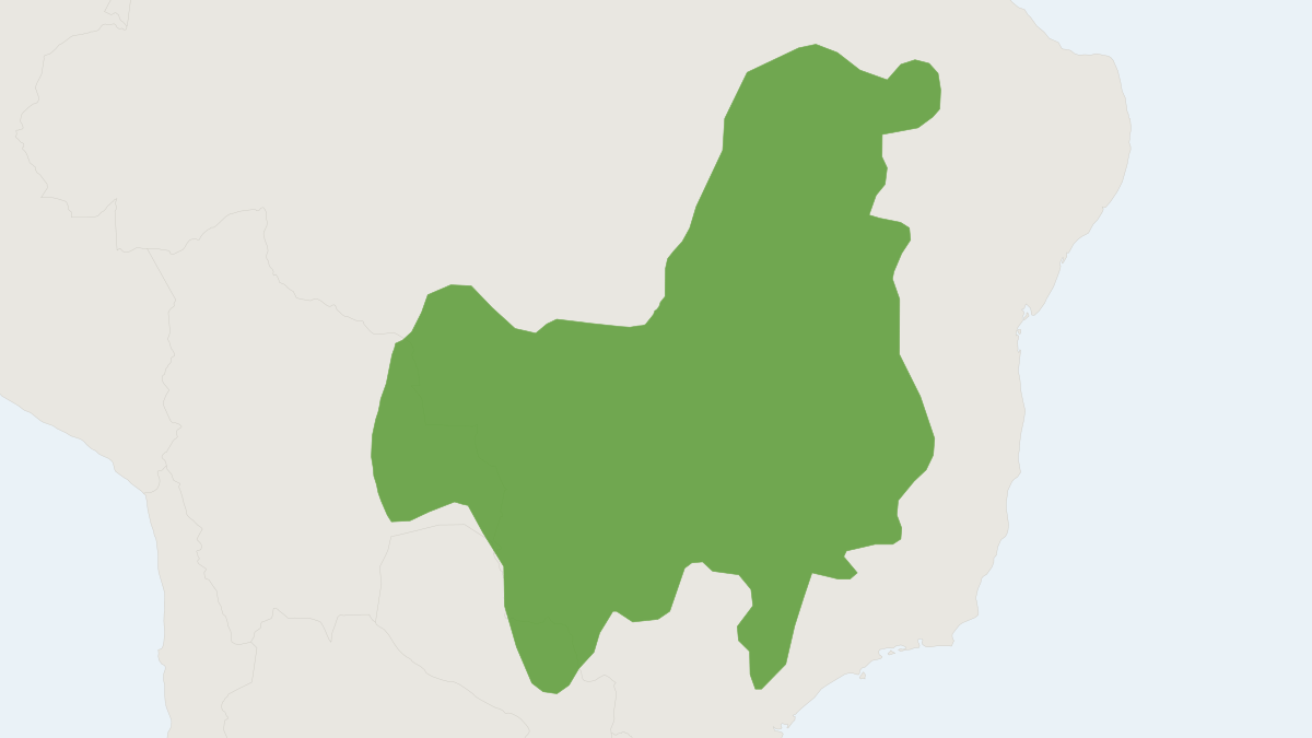 Range map of the Cerrado Naked-tailed Armadillo (Cabassous squamicaudis)