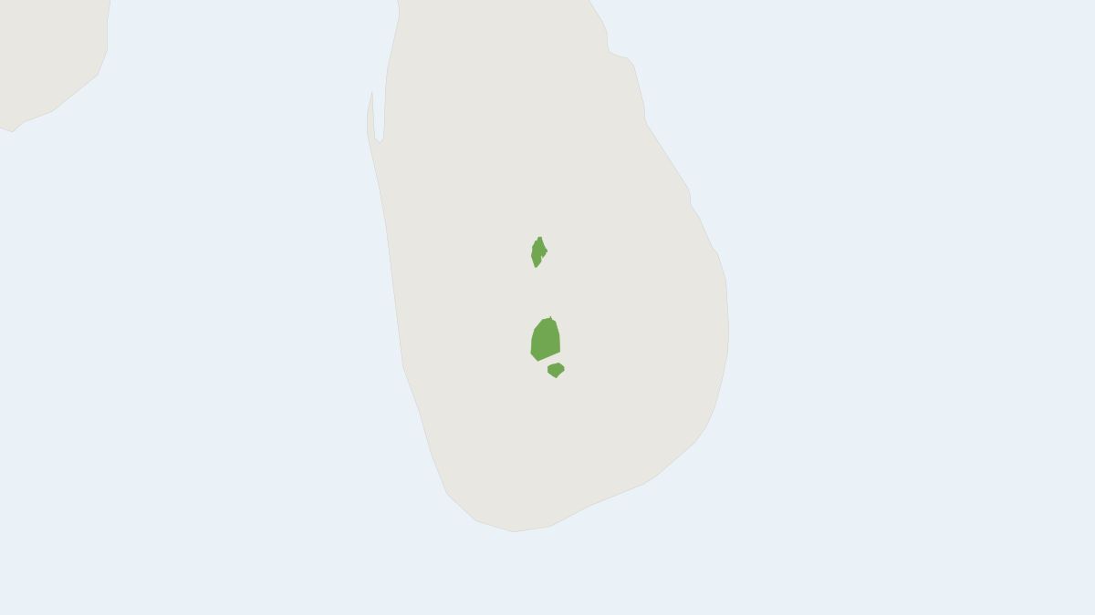 Range map of the Ceylon Pygmy Shrew (Suncus fellowesgordoni)