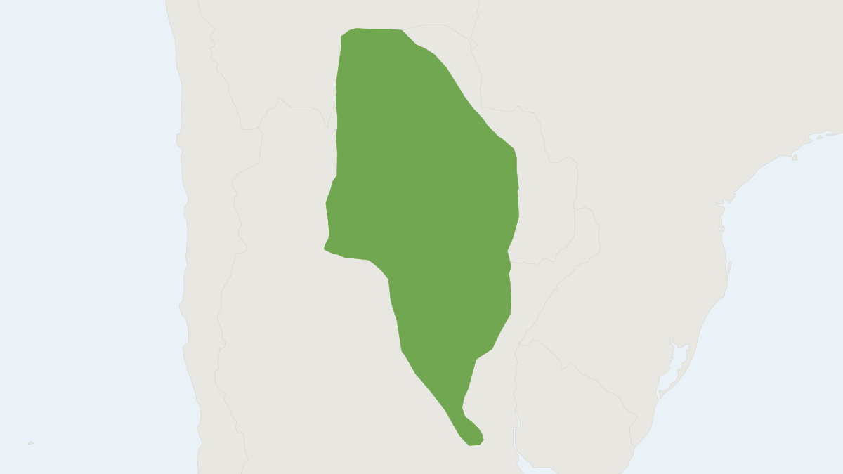 Range map of the Chaco Marsh Rat (Holochilus chacarius)