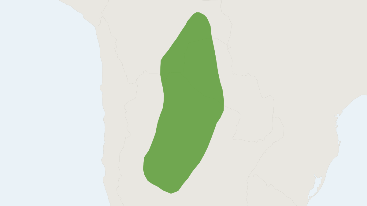 Range map of the Chacoan Mara (Dolichotis salinicola)