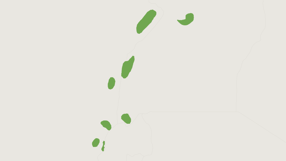 Range map of the Charming Thicket Rat (Thamnomys venustus)