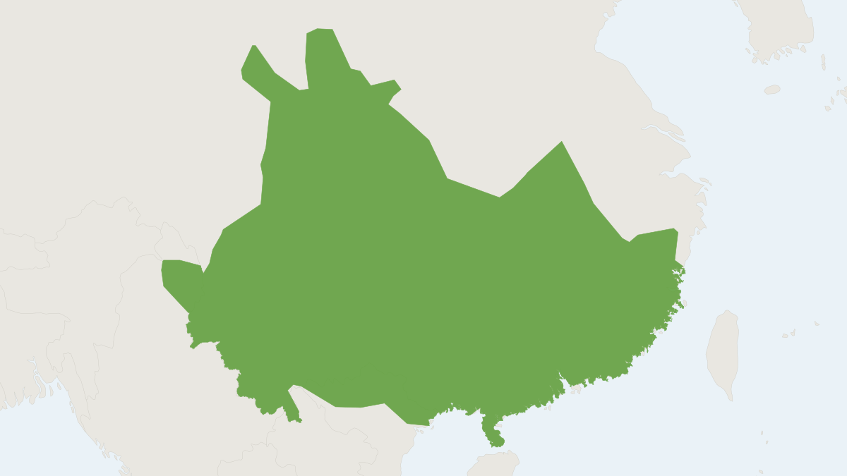 Range map of the Chinese Bamboo Rat (Rhizomys sinensis)