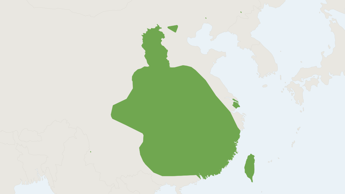 Range map of the Chinese Noctule (Nyctalus plancyi)