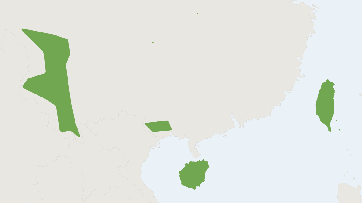 Range map of the Chinese White-toothed Shrew (Crocidura rapax)