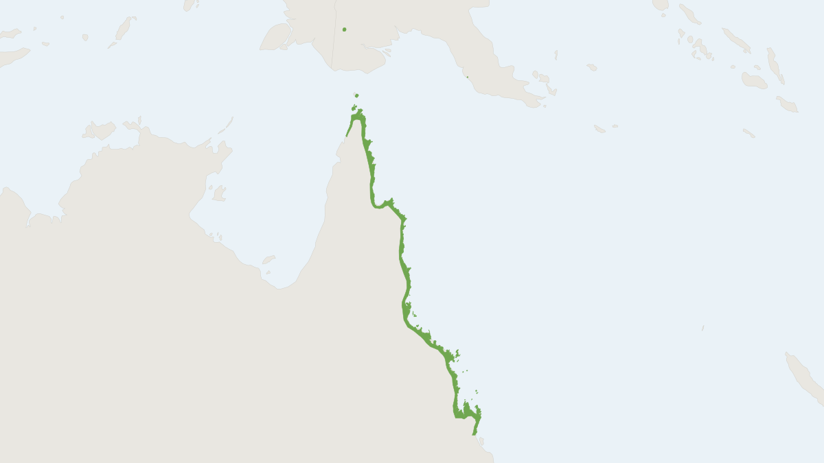 Range map of the Coastal Sheath-tailed Bat (Taphozous australis)
