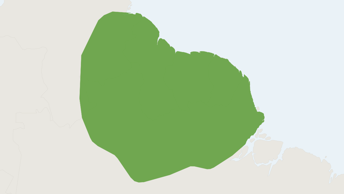 Range map of the Coendou melanurus (Coendou melanurus)