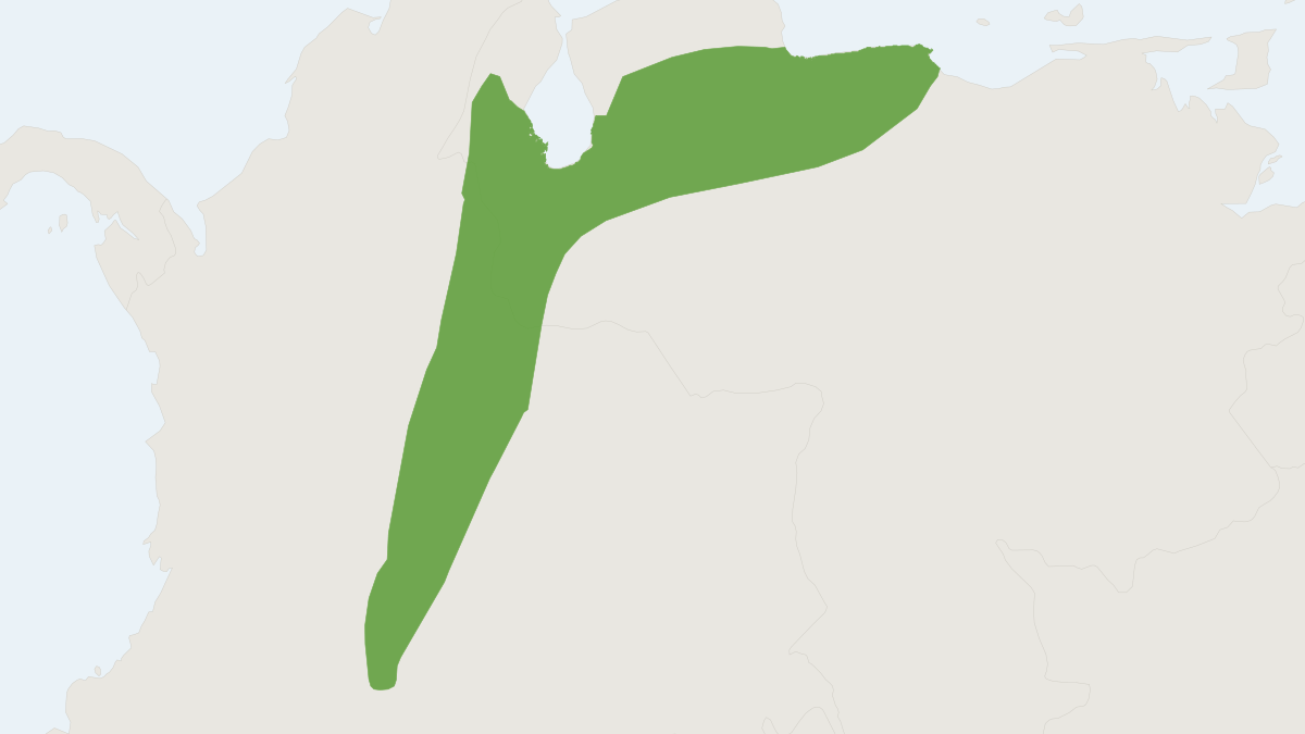 Range map of the Coendou pruinosus (Coendou pruinosus)
