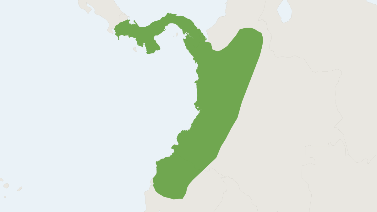 Range map of the Coendou quichua (Coendou quichua)