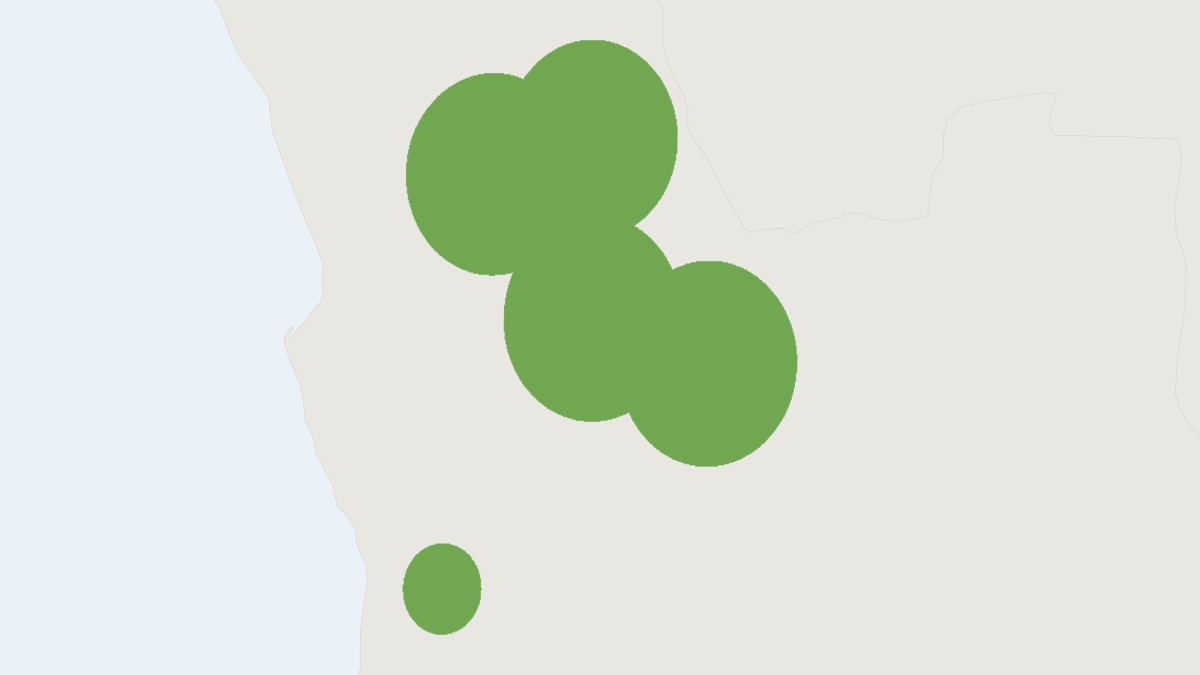 Range map of the Coetzee's Soft-furred Mouse (Praomys coetzeei)