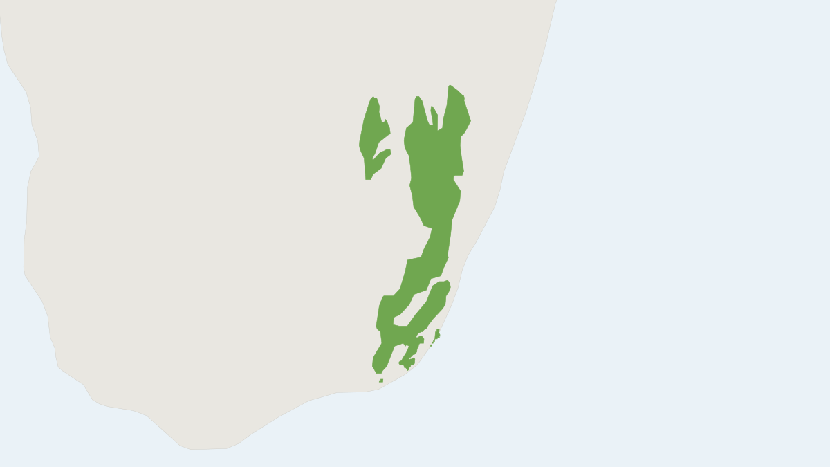 Range map of the Collared Brown Lemur (Eulemur collaris)
