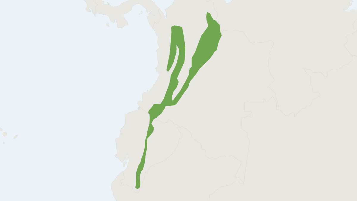 Range map of the Colombian Night Monkey (Aotus lemurinus) covering Colombia, Panama and Venezuela