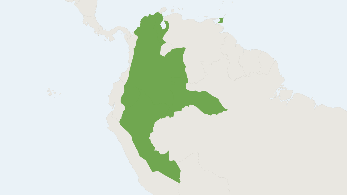 Range map of the Colombian Red Howler Monkey (Alouatta seniculus)