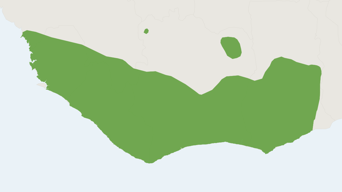 Range map of the Common Cusimanse (Crossarchus obscurus)