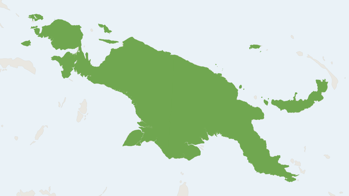 Range map of the Common Echymipera (Echymipera kalubu)