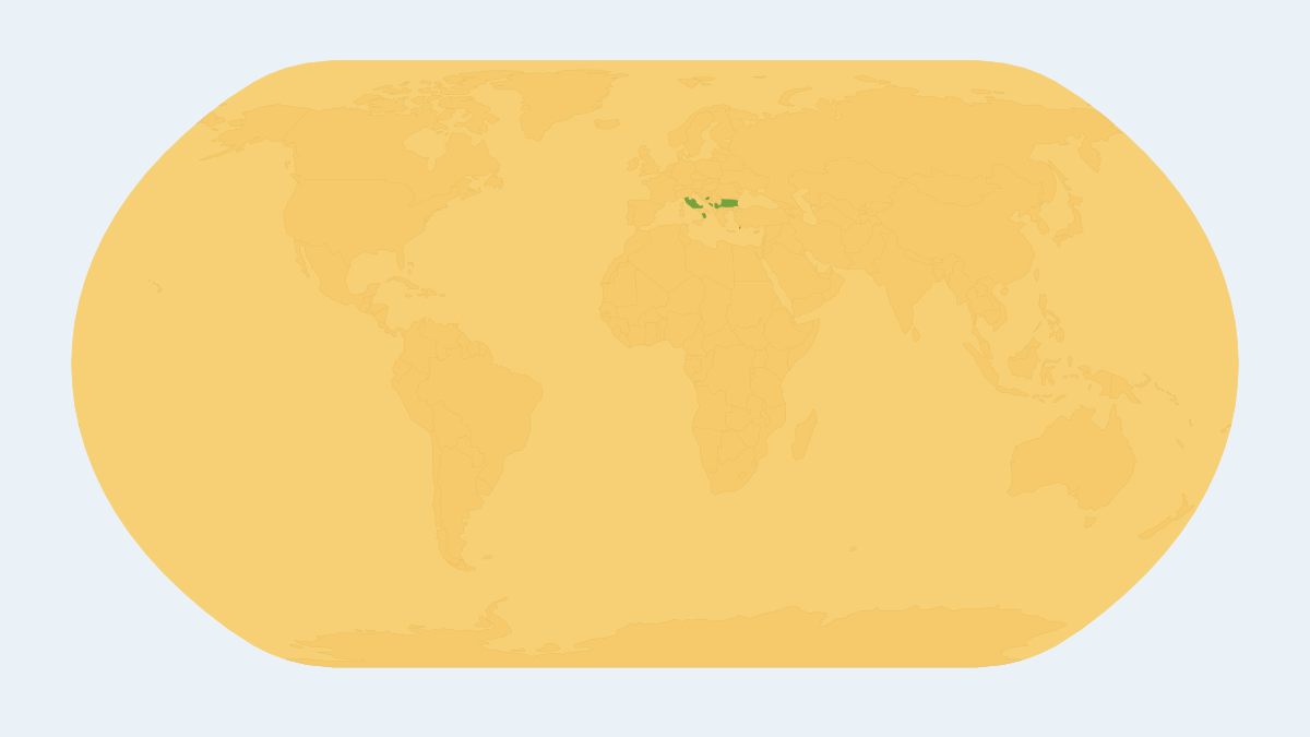 Range map of the Common Fallow Deer (Dama dama) covering Argentina, Australia and Chile