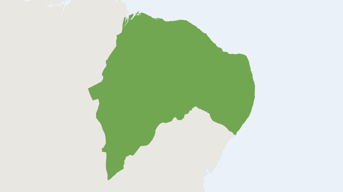 Range map of the Common Marmoset (Callithrix jacchus)
