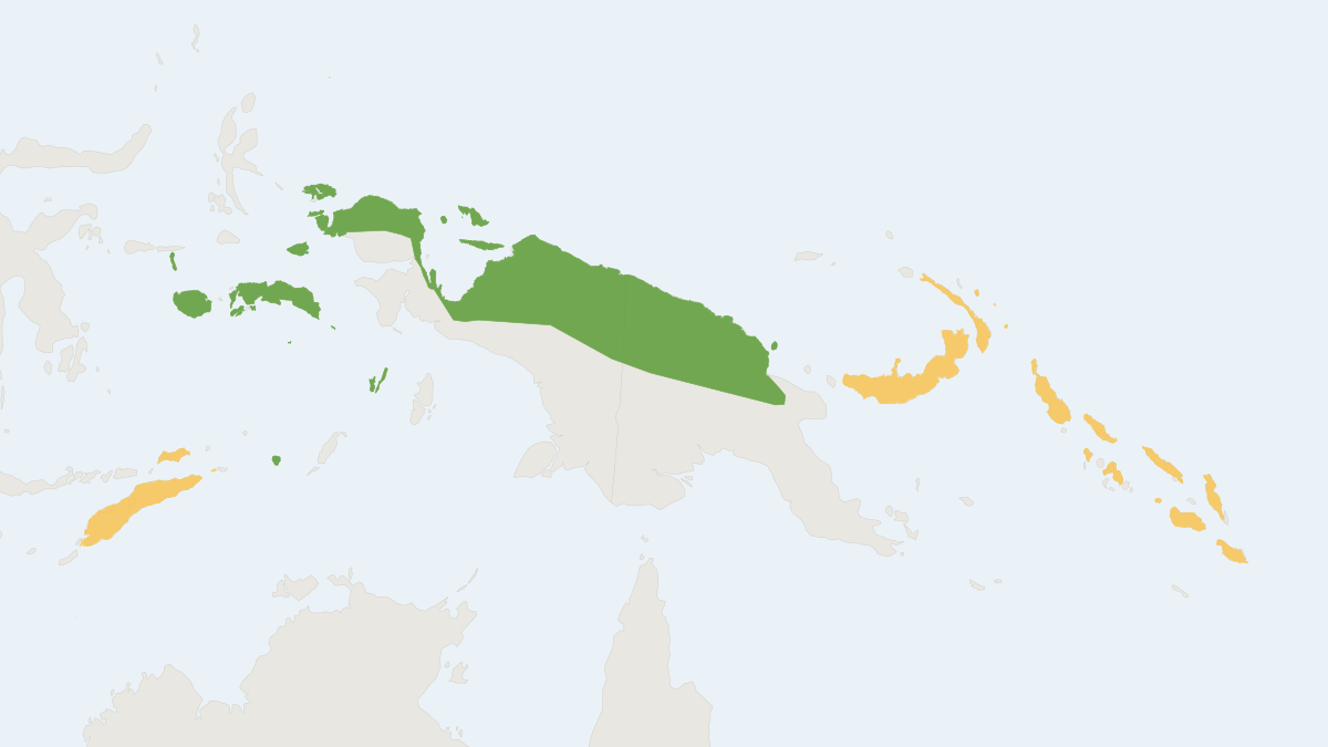 Range map of the Common Phalanger (Phalanger orientalis)