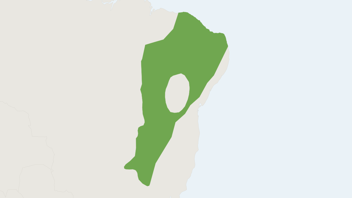 Range map of the Common Punare (Thrichomys apereoides)