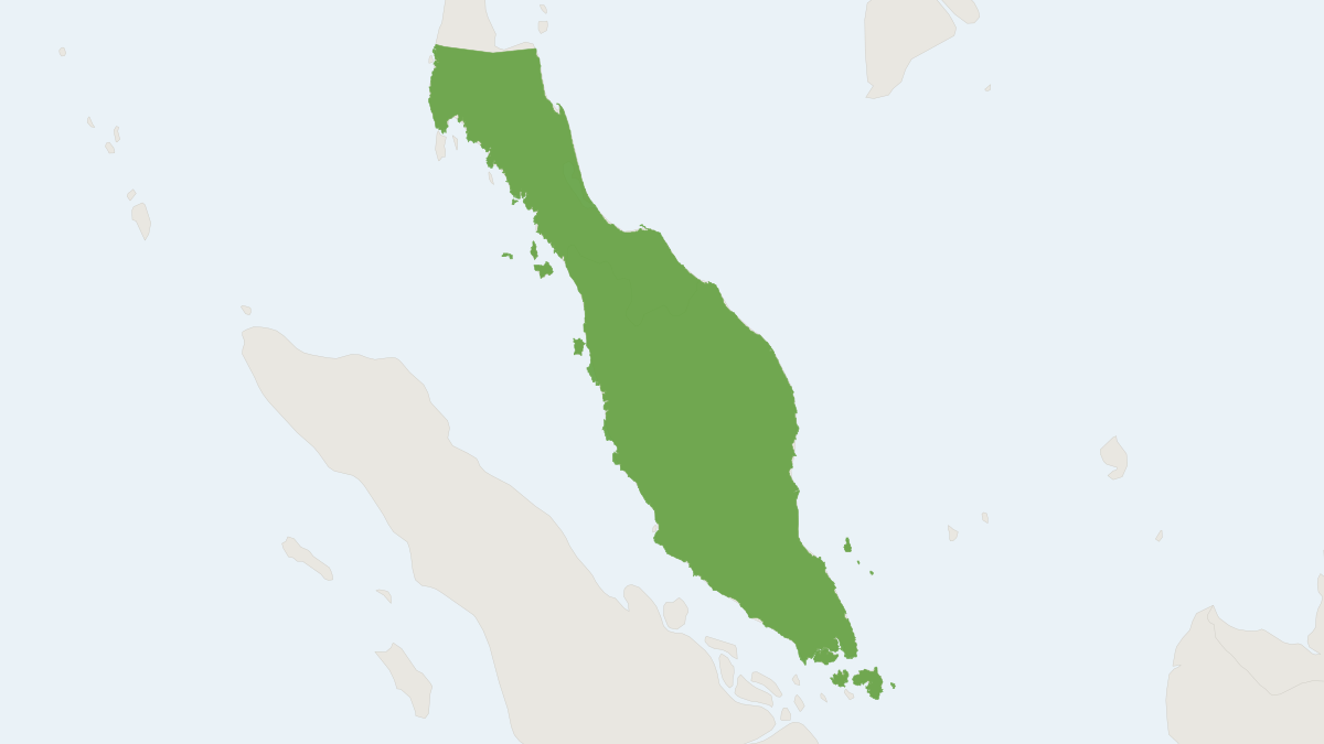 Range map of the Common Treeshrew (Tupaia glis)