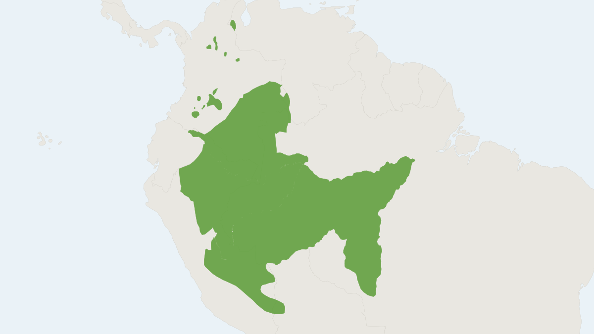 Range map of the Common Woolly Monkey (Lagothrix lagothricha)