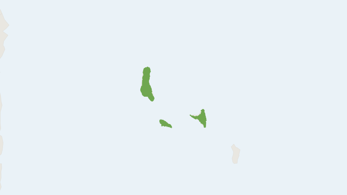 Range map of the Comoros Rousette (Rousettus obliviosus)