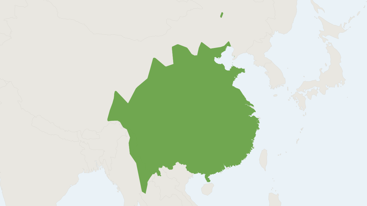 Range map of the Confucian Niviventer (Niviventer confucianus)