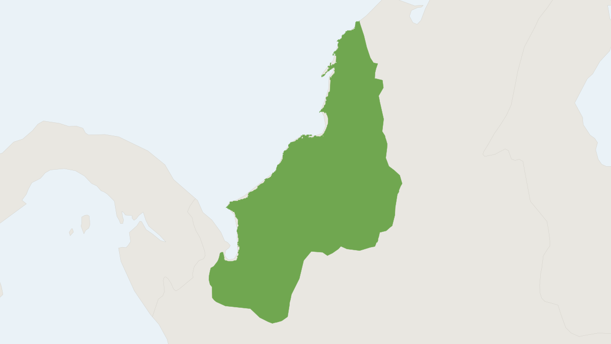 Range map of the Cotton-headed Tamarin (Oedipomidas oedipus)