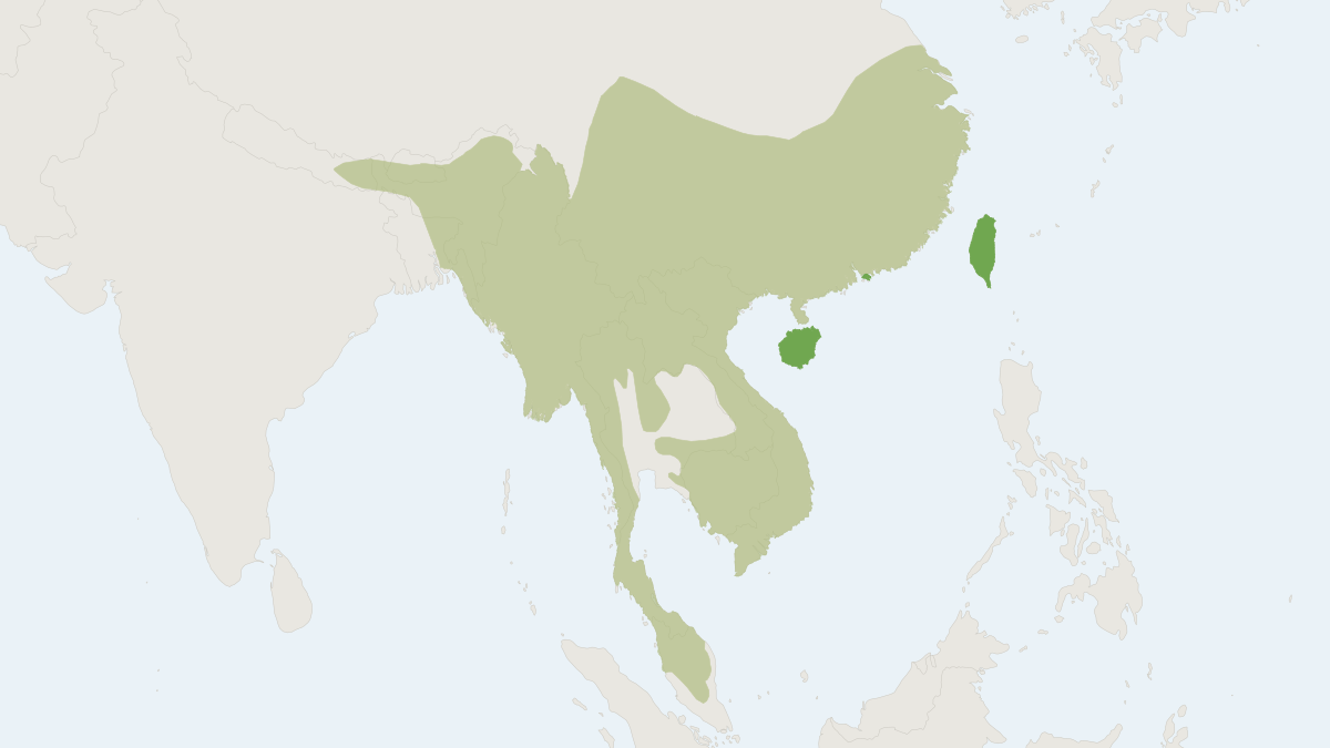 Range map of the Crab-eating Mongoose (Urva urva)